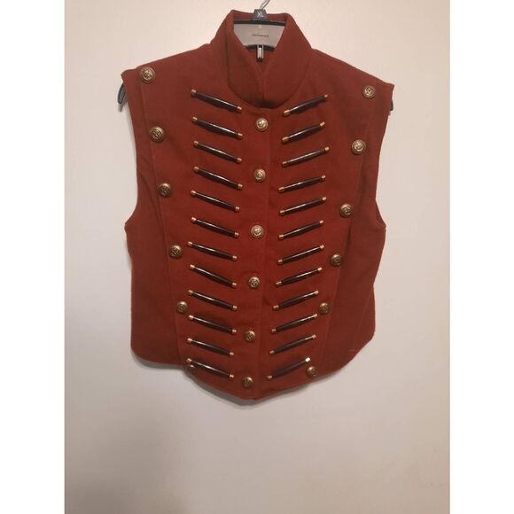 Double D Ranch Wear Vest Womens Small Reg Wool Military Western Rodeo 90s - Picture 1 of 4